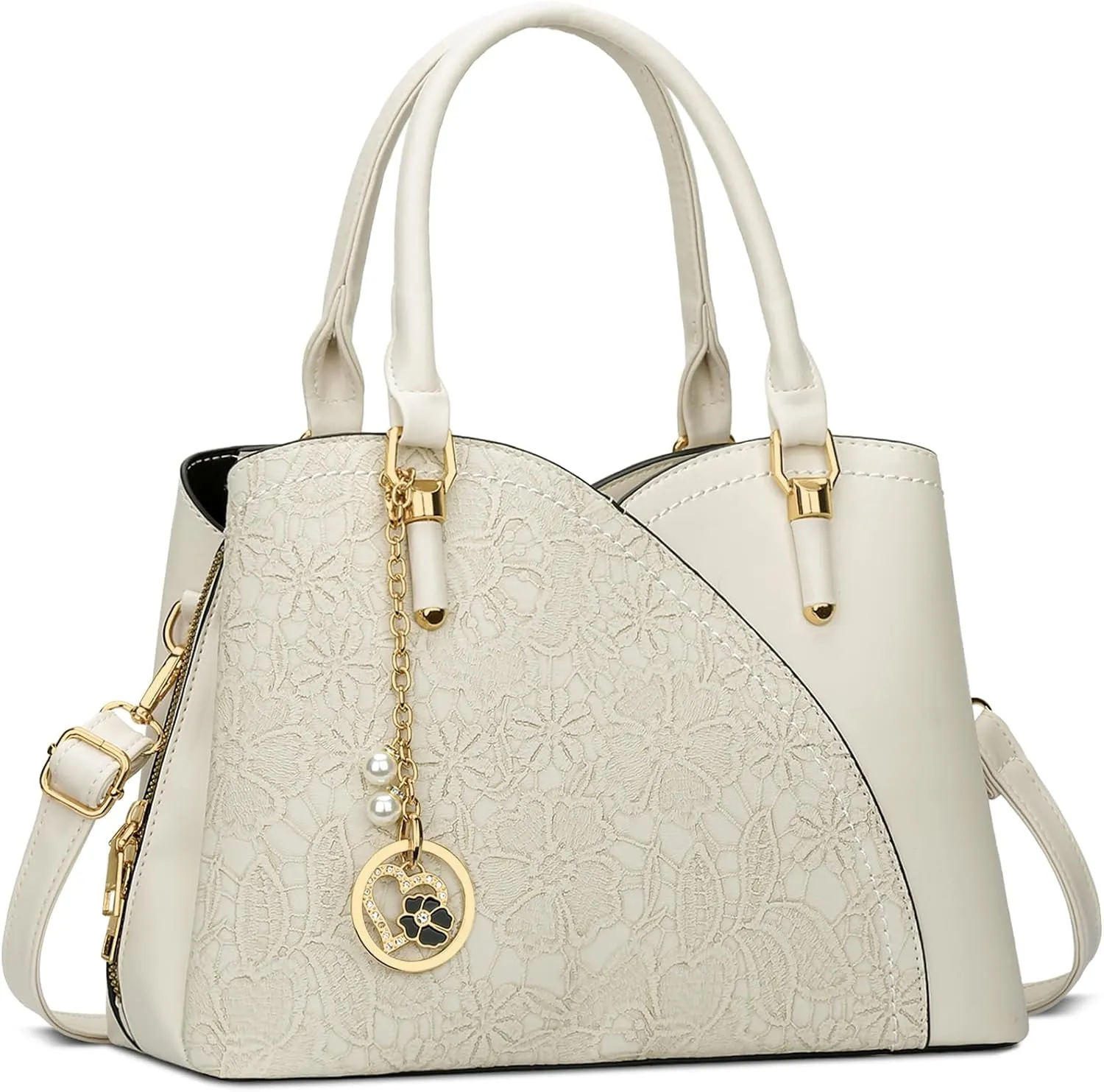 KKXIU Triple Compartments Purses and Handbags for Women Fashion Ladies Satchel Shoulder Top Handle Bag