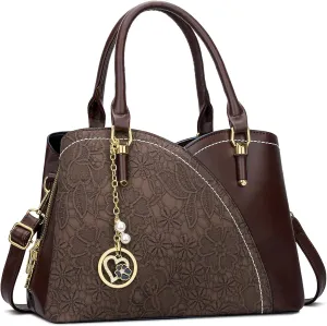 KKXIU Triple Compartments Purses and Handbags for Women Fashion Ladies Satchel Shoulder Top Handle Bag