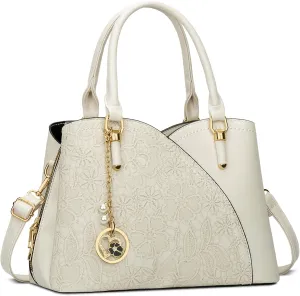KKXIU Triple Compartments Purses and Handbags for Women Fashion Ladies Satchel Shoulder Top Handle Bag