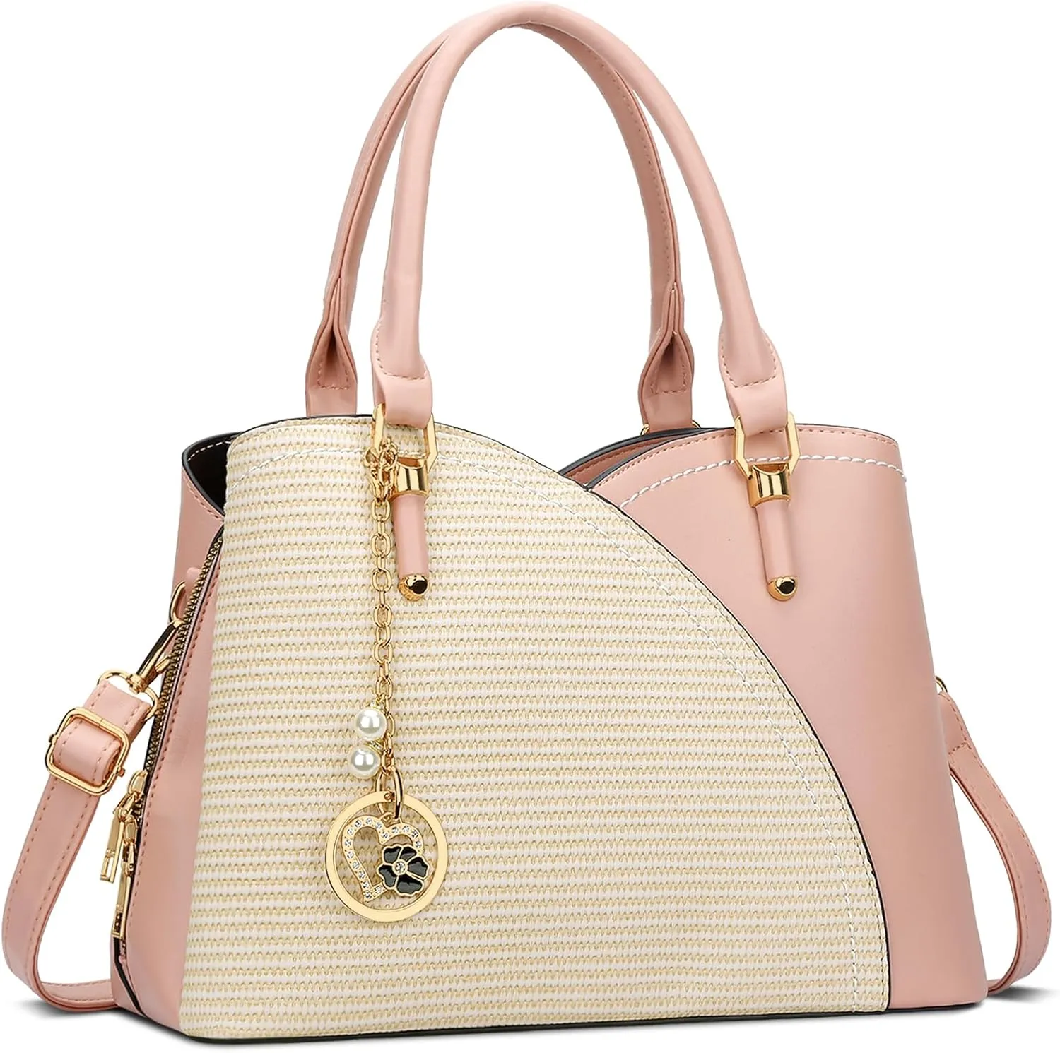 KKXIU Triple Compartments Purses and Handbags for Women Fashion Ladies Satchel Shoulder Top Handle Bag