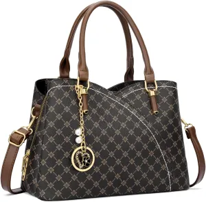 KKXIU Triple Compartments Purses and Handbags for Women Fashion Ladies Satchel Shoulder Top Handle Bag