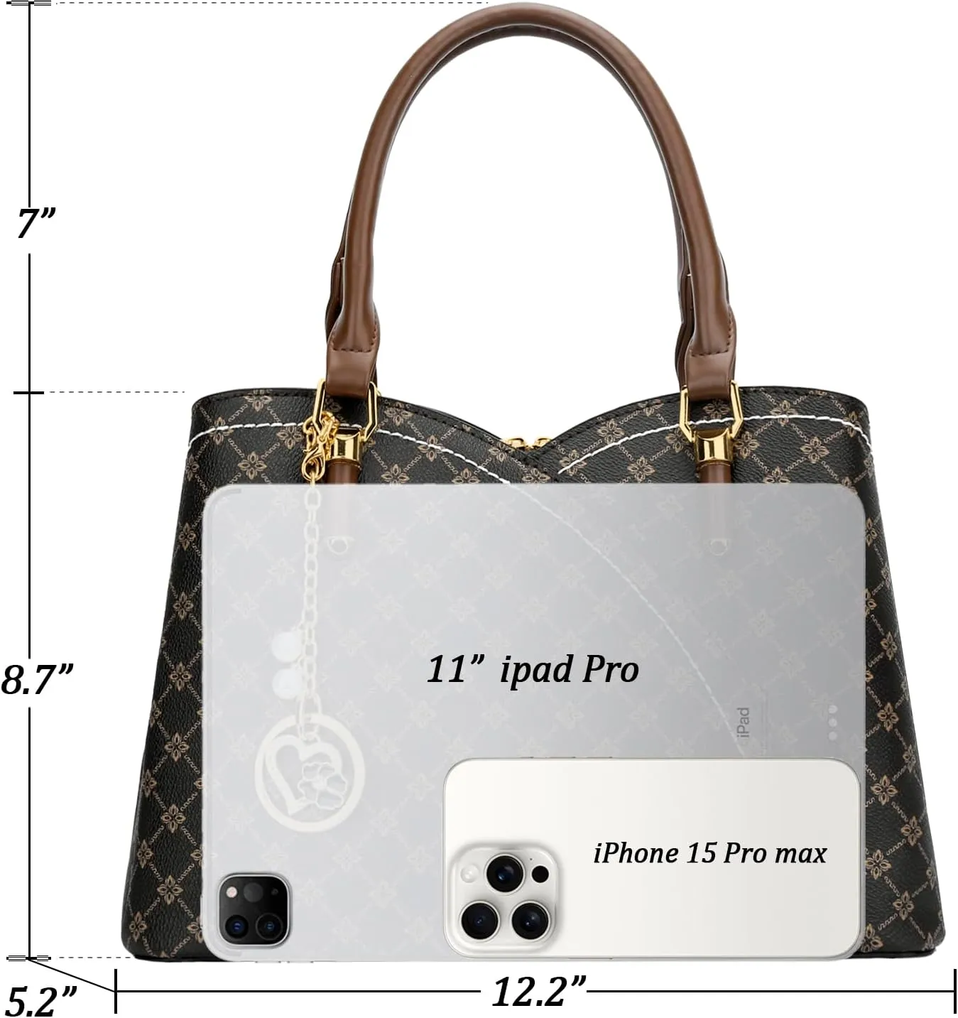 KKXIU Triple Compartments Purses and Handbags for Women Fashion Ladies Satchel Shoulder Top Handle Bag