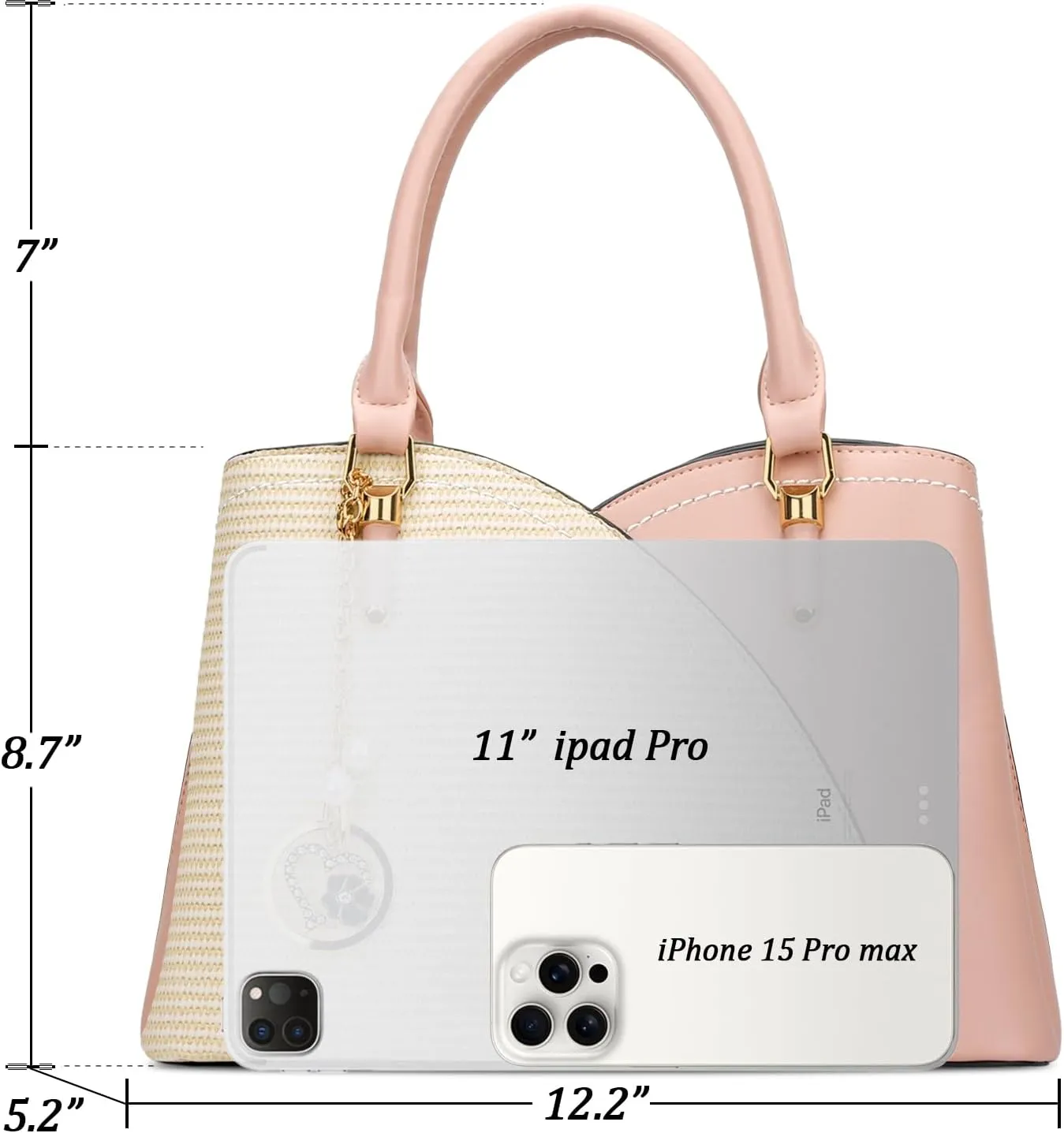 KKXIU Triple Compartments Purses and Handbags for Women Fashion Ladies Satchel Shoulder Top Handle Bag