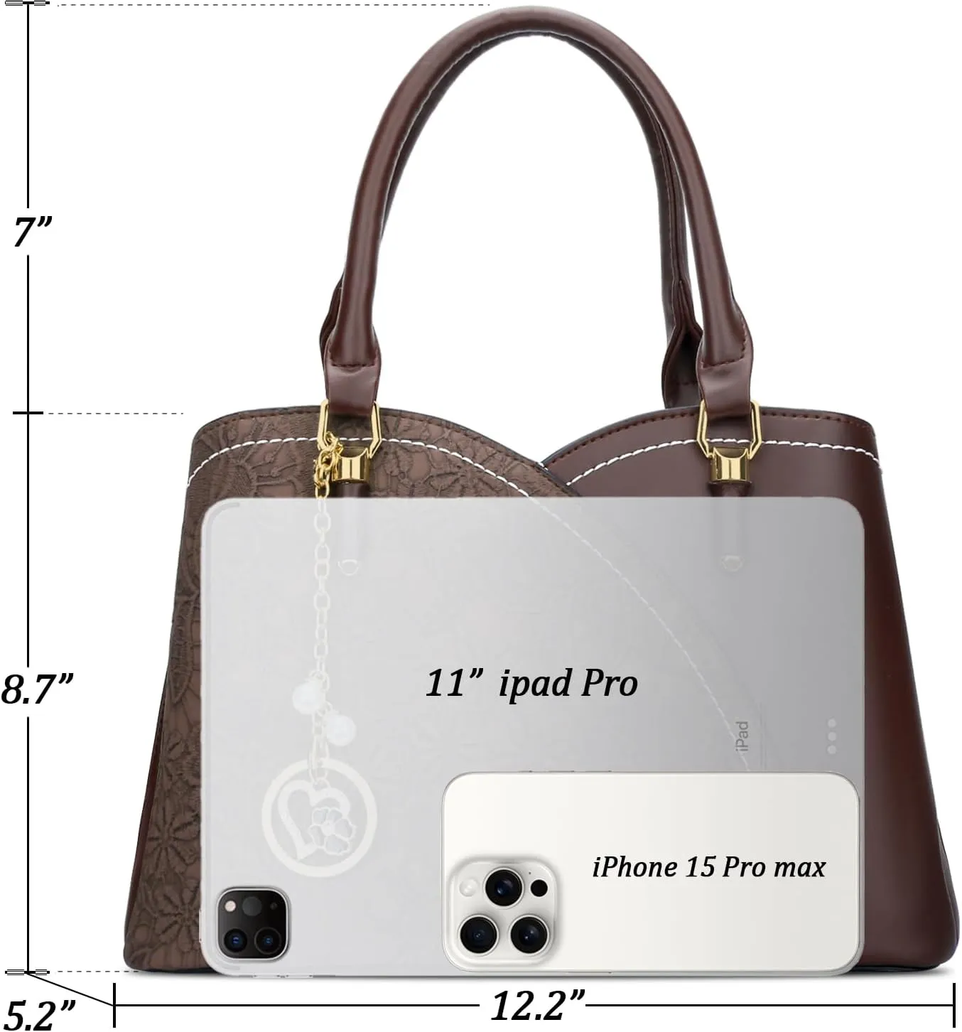 KKXIU Triple Compartments Purses and Handbags for Women Fashion Ladies Satchel Shoulder Top Handle Bag