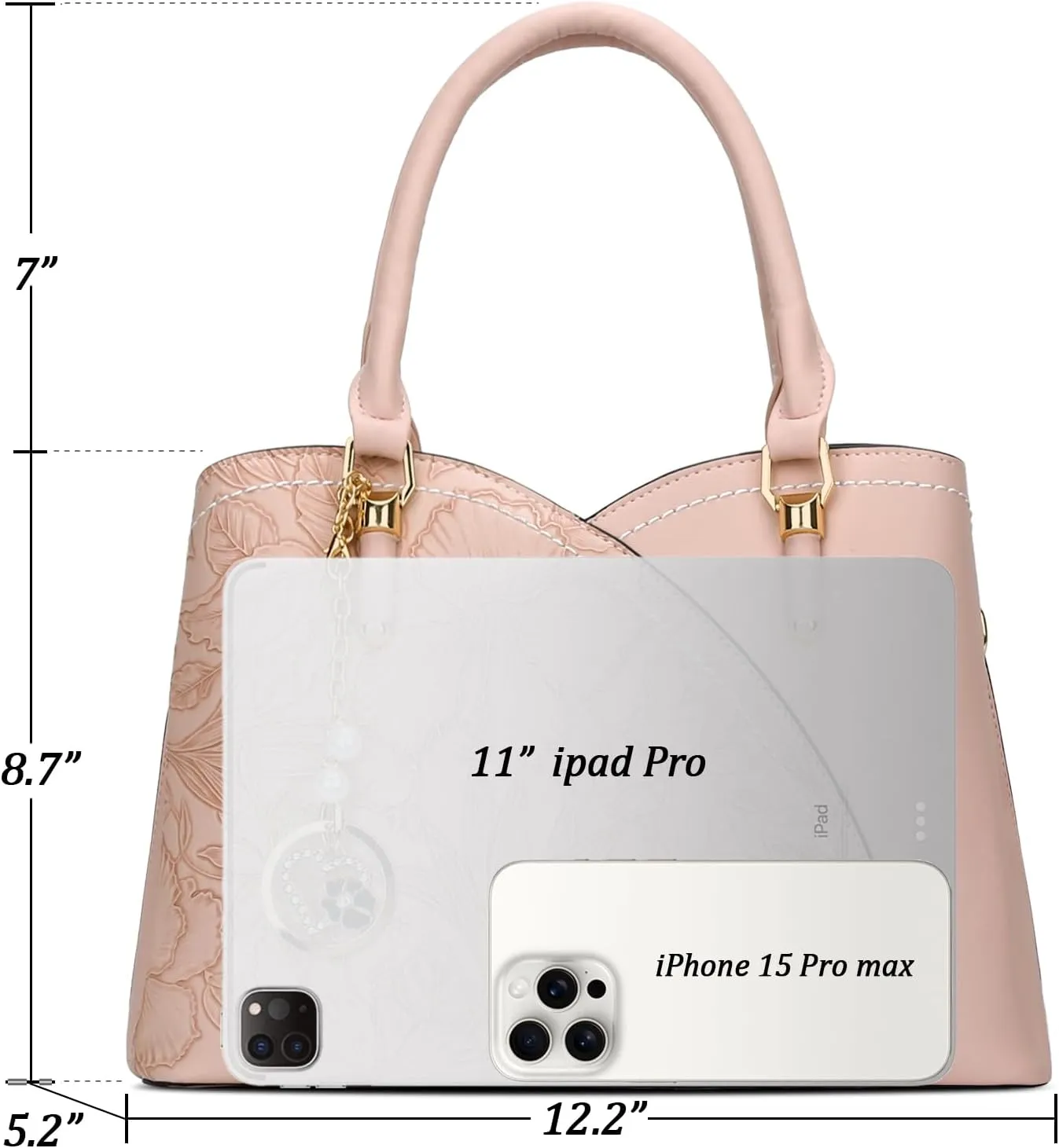 KKXIU Triple Compartments Purses and Handbags for Women Fashion Ladies Satchel Shoulder Top Handle Bag