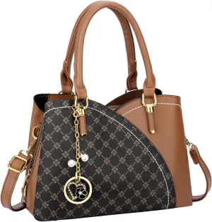 KKXIU Triple Compartments Purses and Handbags for Women Fashion Ladies Satchel Shoulder Top Handle Bag