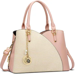KKXIU Triple Compartments Purses and Handbags for Women Fashion Ladies Satchel Shoulder Top Handle Bag