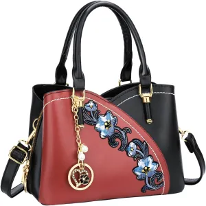 KKXIU Triple Compartments Purses and Handbags for Women Fashion Ladies Satchel Shoulder Top Handle Bag