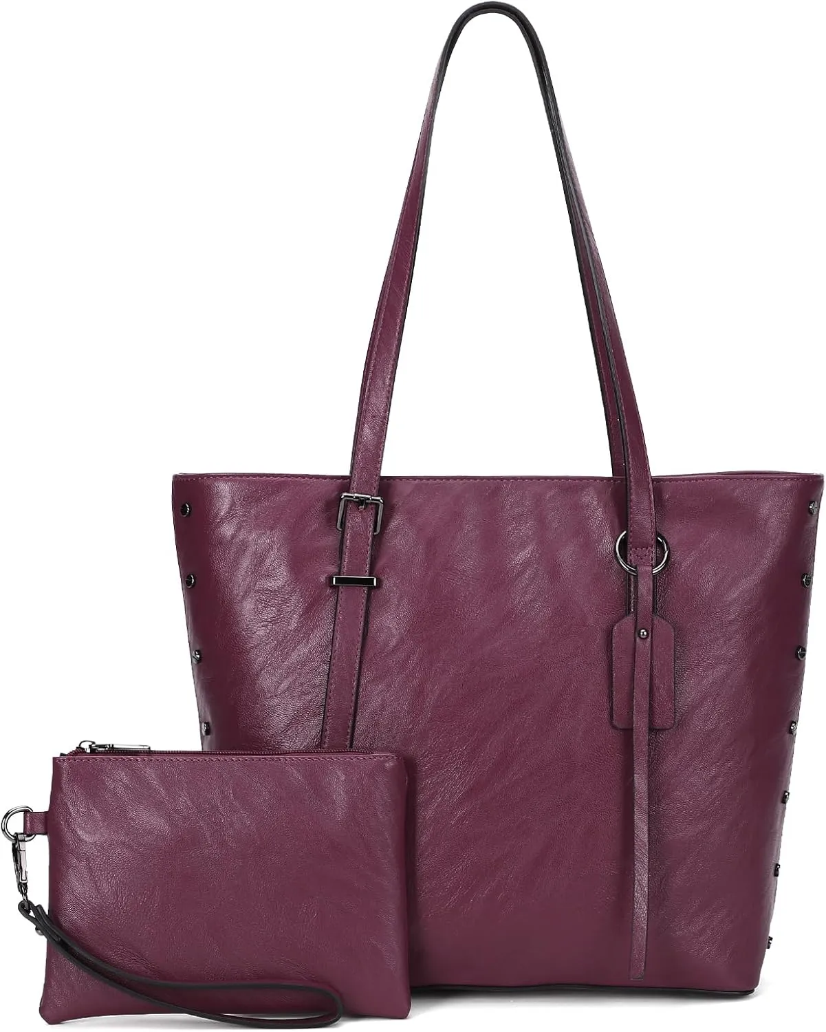 KL928 Handbag for Women Tote Bag PU Leather Large Shoulder Bag Top Handle Satchel Purses 2Pcs Set