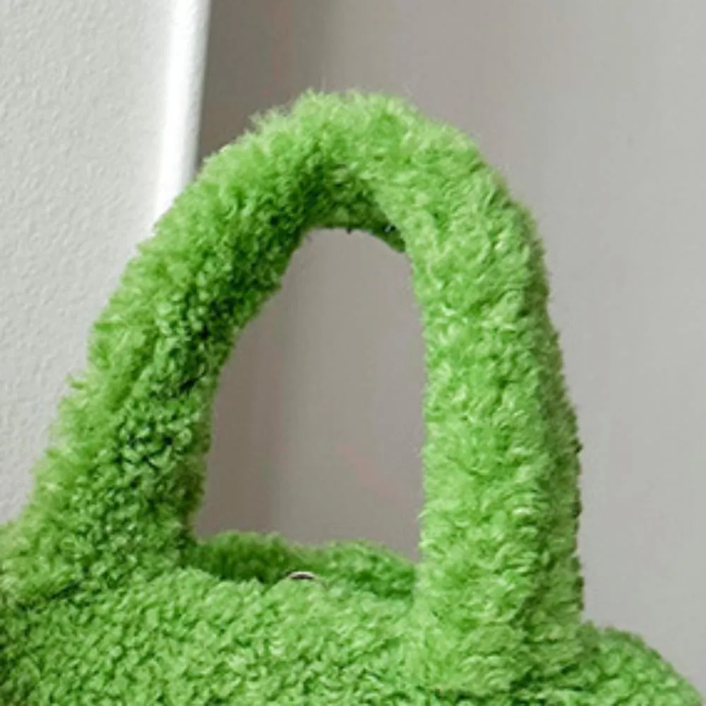 Lamb Wool Handbag Fuzzy Cute Autumn and Winter Fluffy Stylish Chroma Handbag Shoulder Bag Fuzzy Handbag