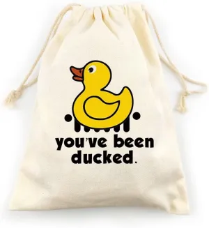 LANBAIHE You've Been Ducked | Duck Duck bags | Reusable Rubber Duck Bag | 13 x 10.23 inches | Great Gift for Any Rubber Duck Enthusiast - Burlap Drawstring Bag(2LDBG11)