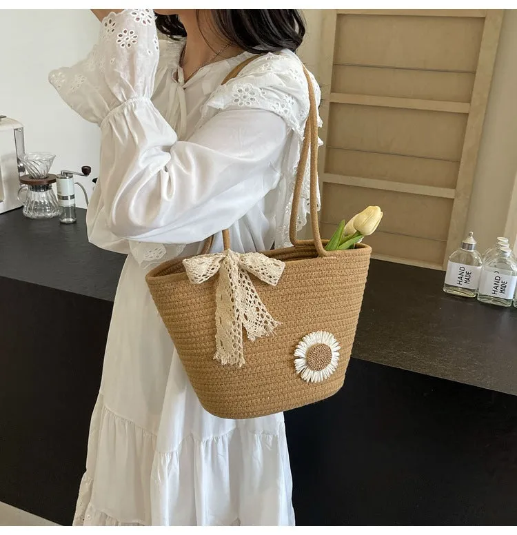 Large Capacity Handwoven Bag for Women2025New Women's Tote Bag ins Women's Beach Vacation Bag for Going Out