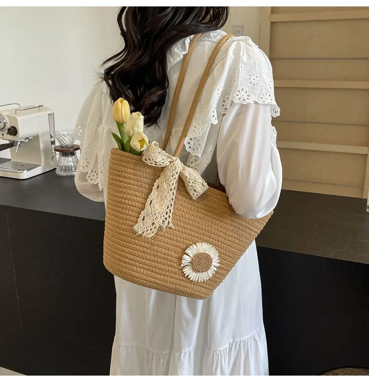 Large Capacity Handwoven Bag for Women2025New Women's Tote Bag ins Women's Beach Vacation Bag for Going Out