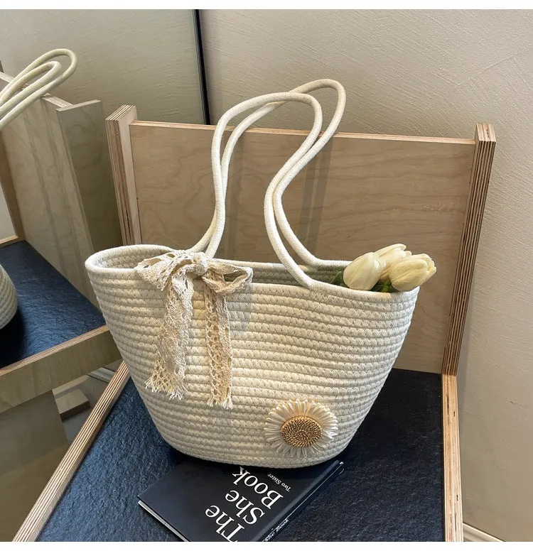Large Capacity Handwoven Bag for Women2025New Women's Tote Bag ins Women's Beach Vacation Bag for Going Out