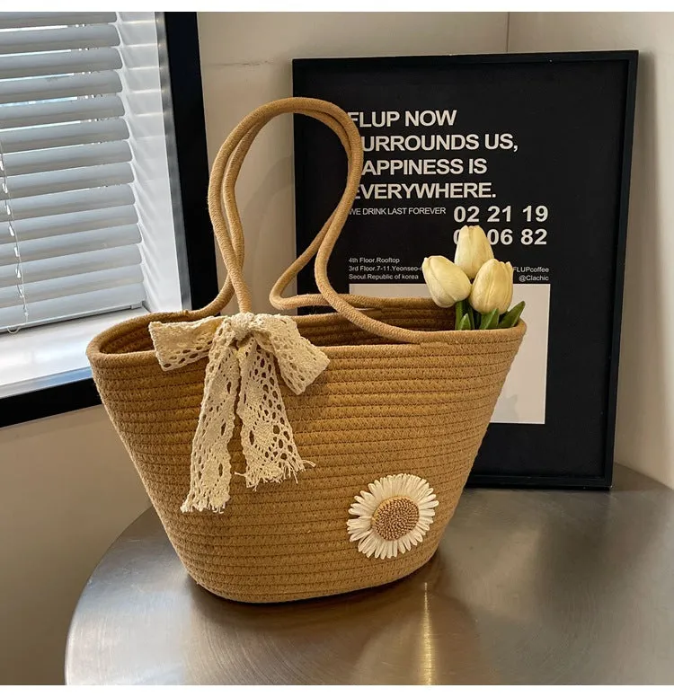 Large Capacity Handwoven Bag for Women2025New Women's Tote Bag ins Women's Beach Vacation Bag for Going Out