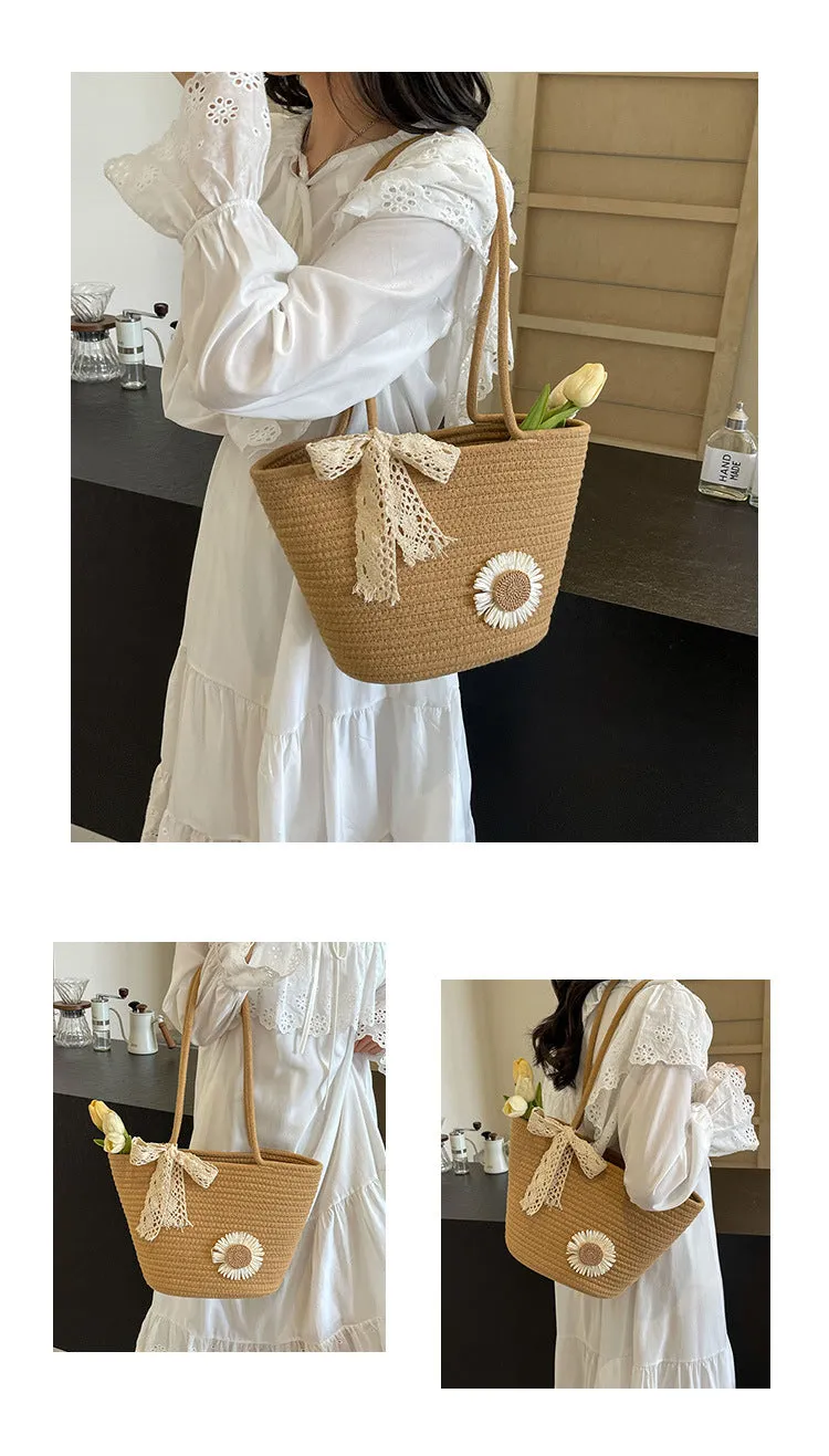 Large Capacity Handwoven Bag for Women2025New Women's Tote Bag ins Women's Beach Vacation Bag for Going Out