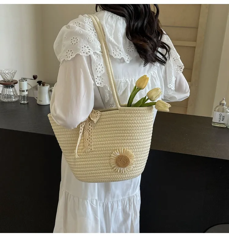 Large Capacity Handwoven Bag for Women2025New Women's Tote Bag ins Women's Beach Vacation Bag for Going Out