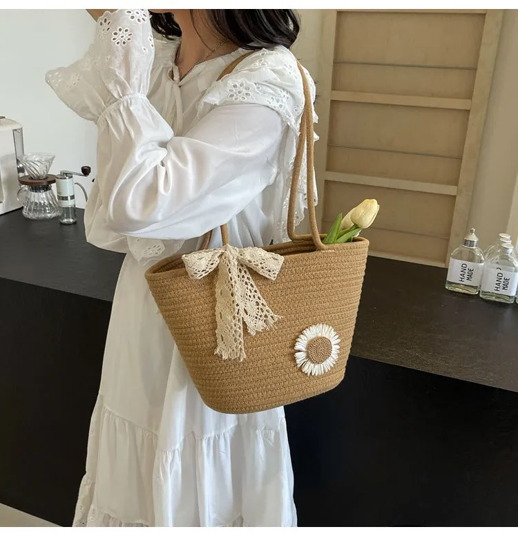 Large Capacity Handwoven Bag for Women2025New Women's Tote Bag ins Women's Beach Vacation Bag for Going Out