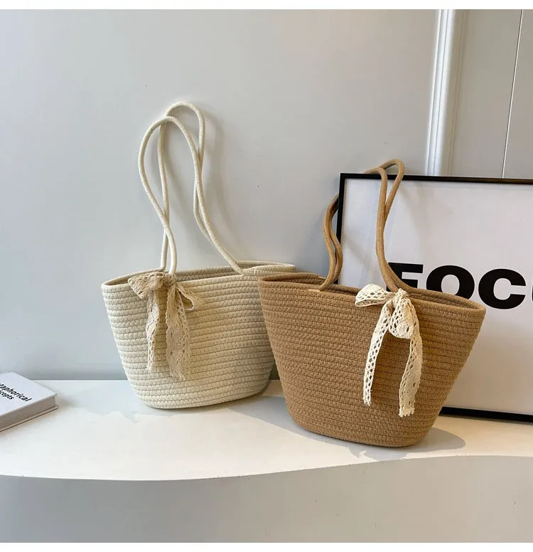 Large Capacity Handwoven Bag for Women2025New Women's Tote Bag ins Women's Beach Vacation Bag for Going Out