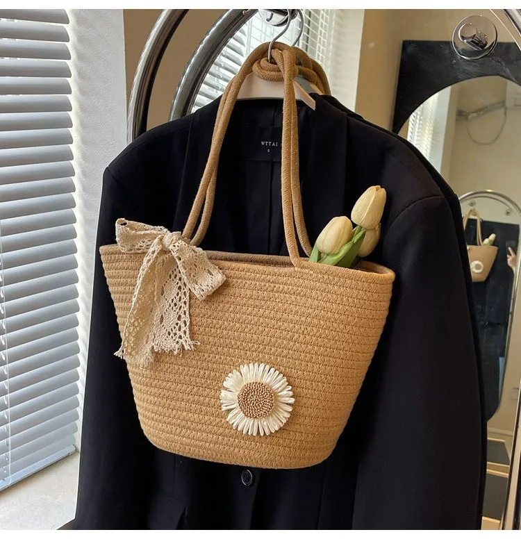 Large Capacity Handwoven Bag for Women2025New Women's Tote Bag ins Women's Beach Vacation Bag for Going Out