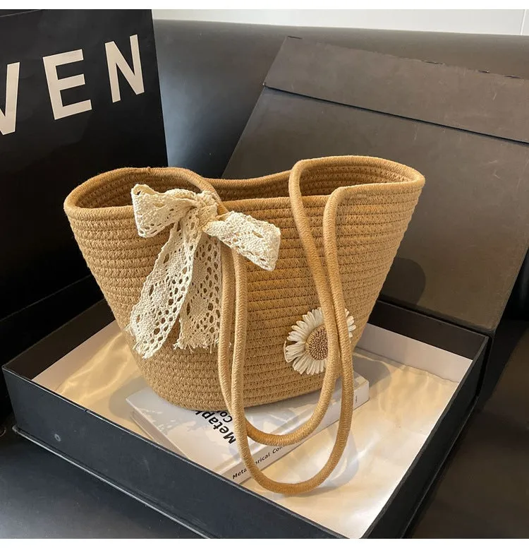 Large Capacity Handwoven Bag for Women2025New Women's Tote Bag ins Women's Beach Vacation Bag for Going Out