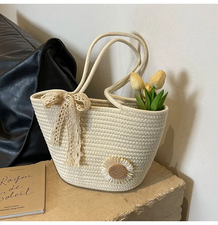 Large Capacity Handwoven Bag for Women2025New Women's Tote Bag ins Women's Beach Vacation Bag for Going Out