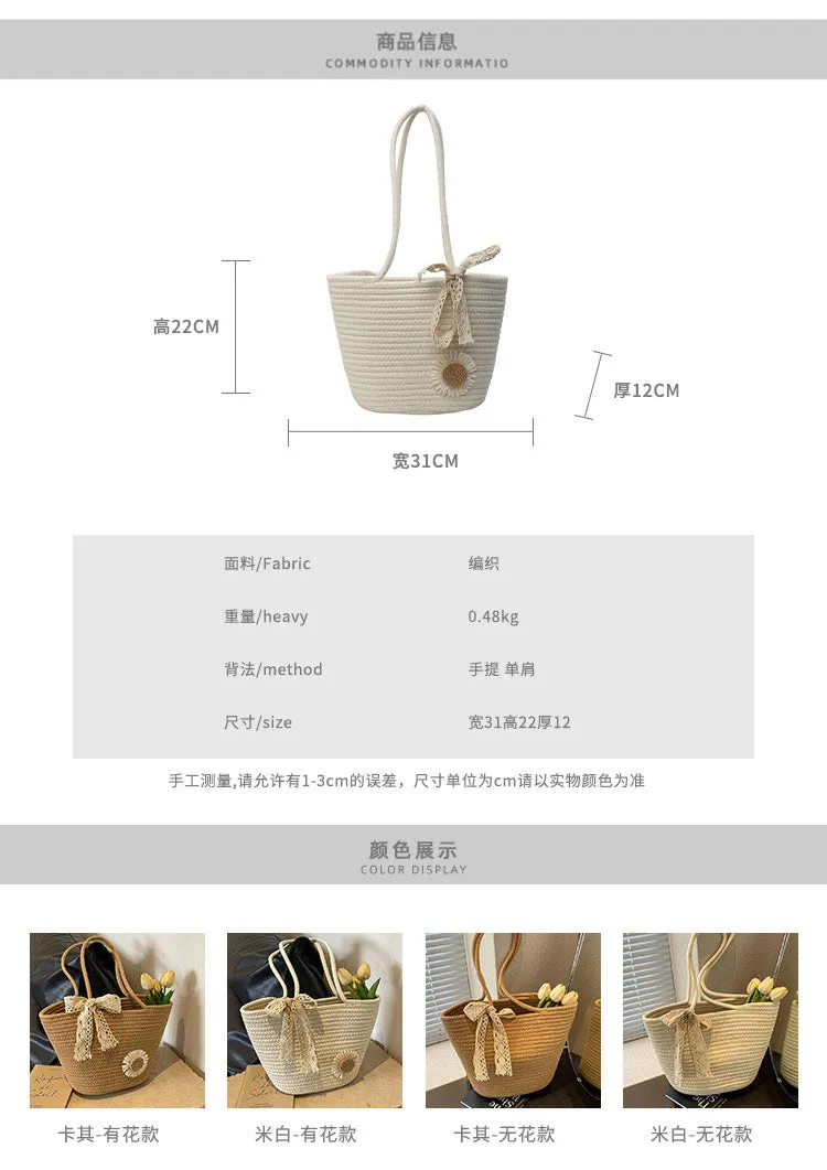 Large Capacity Handwoven Bag for Women2025New Women's Tote Bag ins Women's Beach Vacation Bag for Going Out