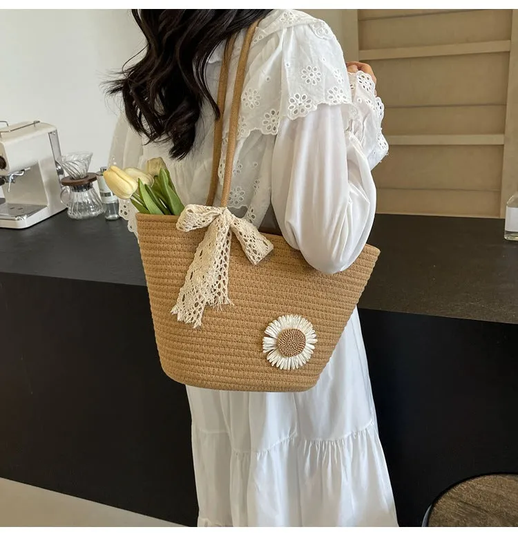 Large Capacity Handwoven Bag for Women2025New Women's Tote Bag ins Women's Beach Vacation Bag for Going Out