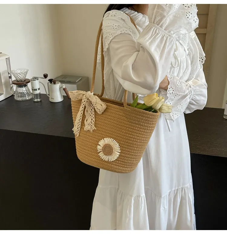 Large Capacity Handwoven Bag for Women2025New Women's Tote Bag ins Women's Beach Vacation Bag for Going Out