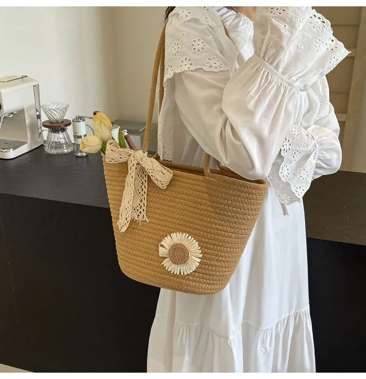 Large Capacity Handwoven Bag for Women2025New Women's Tote Bag ins Women's Beach Vacation Bag for Going Out