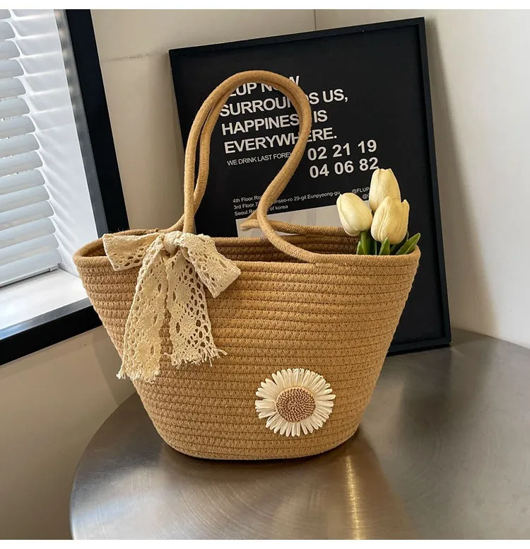 Large Capacity Handwoven Bag for Women2025New Women's Tote Bag ins Women's Beach Vacation Bag for Going Out