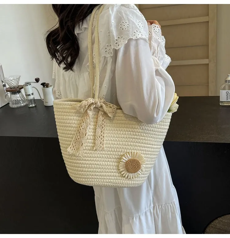 Large Capacity Handwoven Bag for Women2025New Women's Tote Bag ins Women's Beach Vacation Bag for Going Out