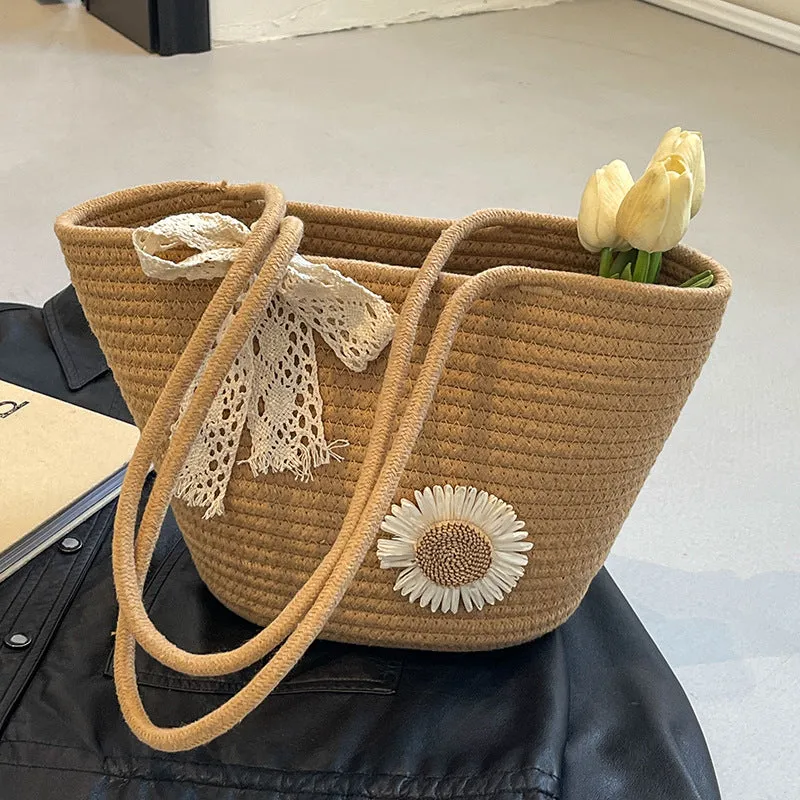 Large Capacity Handwoven Bag for Women2025New Women's Tote Bag ins Women's Beach Vacation Bag for Going Out
