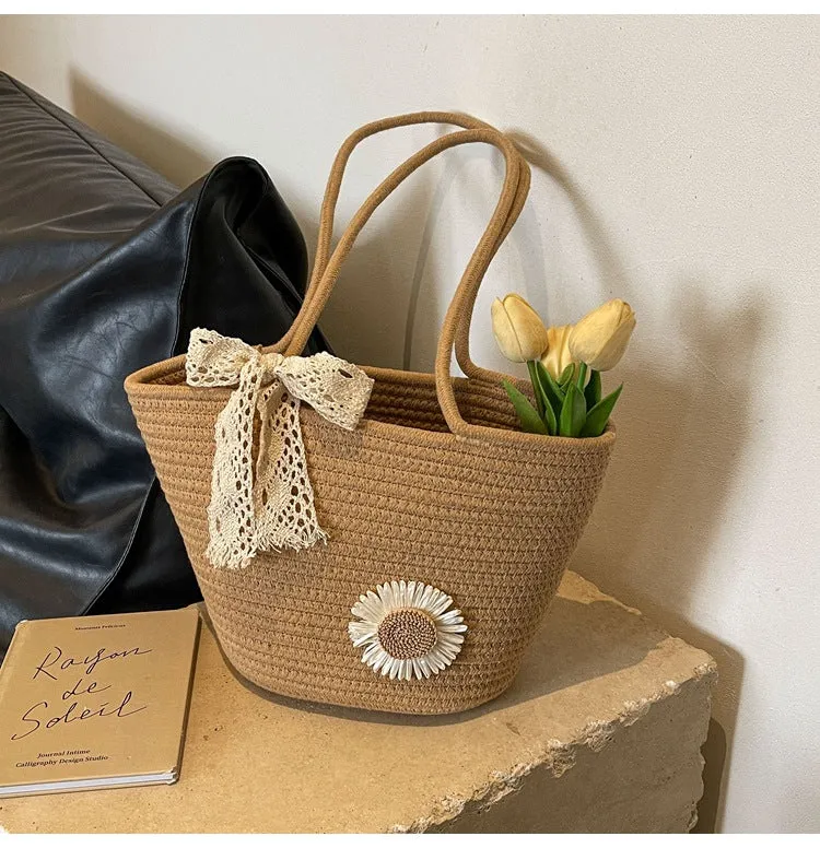 Large Capacity Handwoven Bag for Women2025New Women's Tote Bag ins Women's Beach Vacation Bag for Going Out