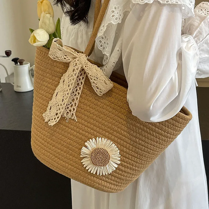 Large Capacity Handwoven Bag for Women2025New Women's Tote Bag ins Women's Beach Vacation Bag for Going Out