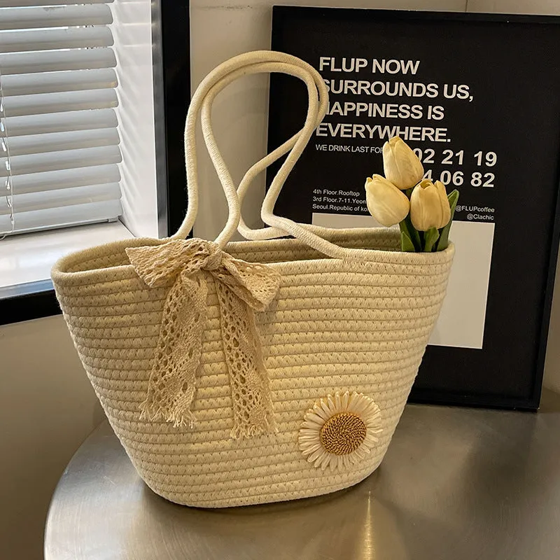 Large Capacity Handwoven Bag for Women2025New Women's Tote Bag ins Women's Beach Vacation Bag for Going Out
