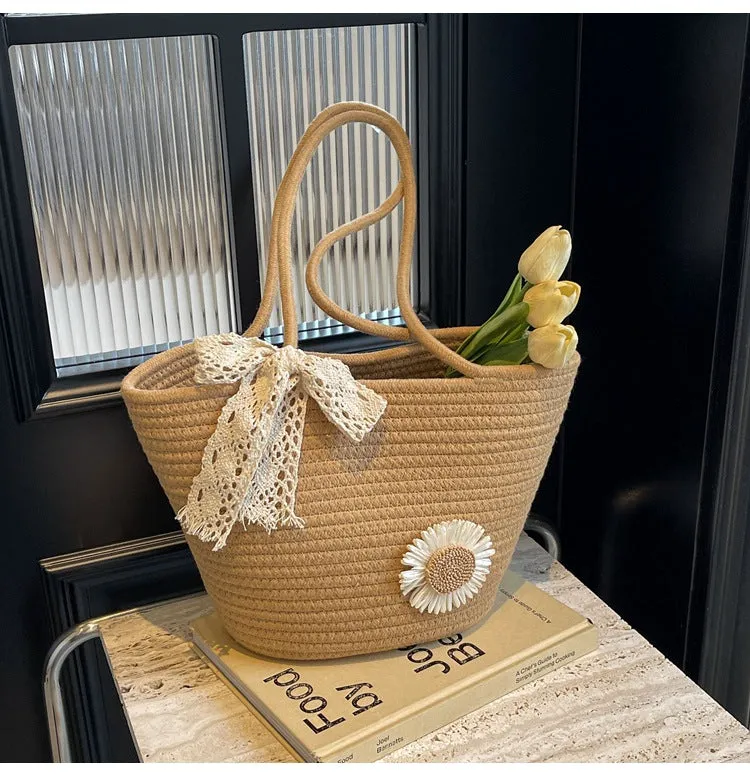 Large Capacity Handwoven Bag for Women2025New Women's Tote Bag ins Women's Beach Vacation Bag for Going Out