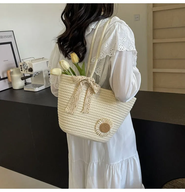 Large Capacity Handwoven Bag for Women2025New Women's Tote Bag ins Women's Beach Vacation Bag for Going Out