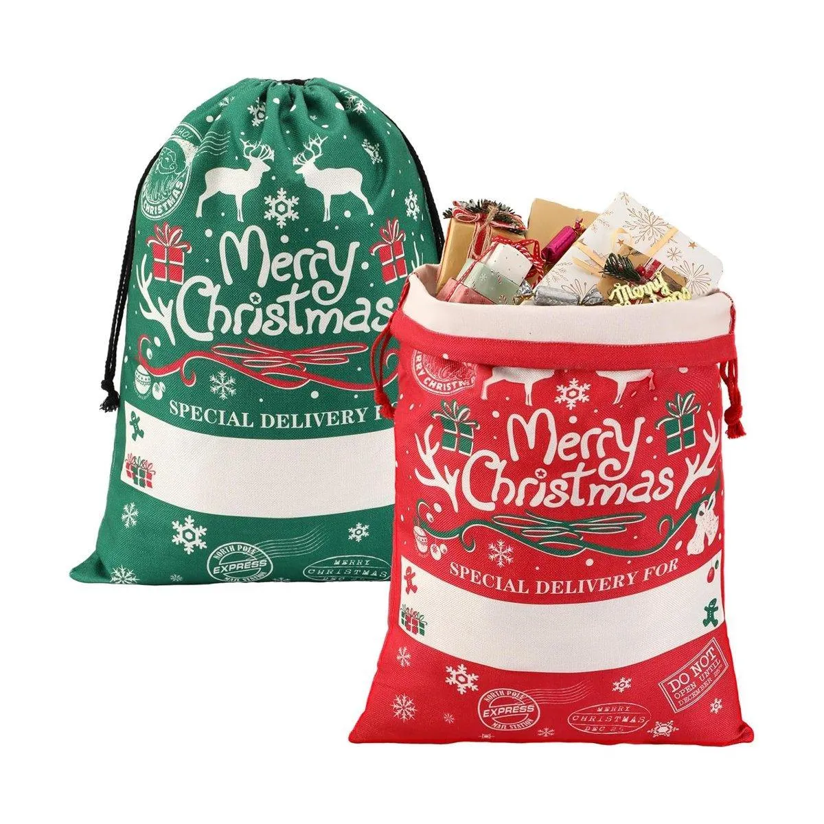 Large Christmas Sacks Jumbo Large Santa Gift Sack Bag Gifts Stocking Present Bag