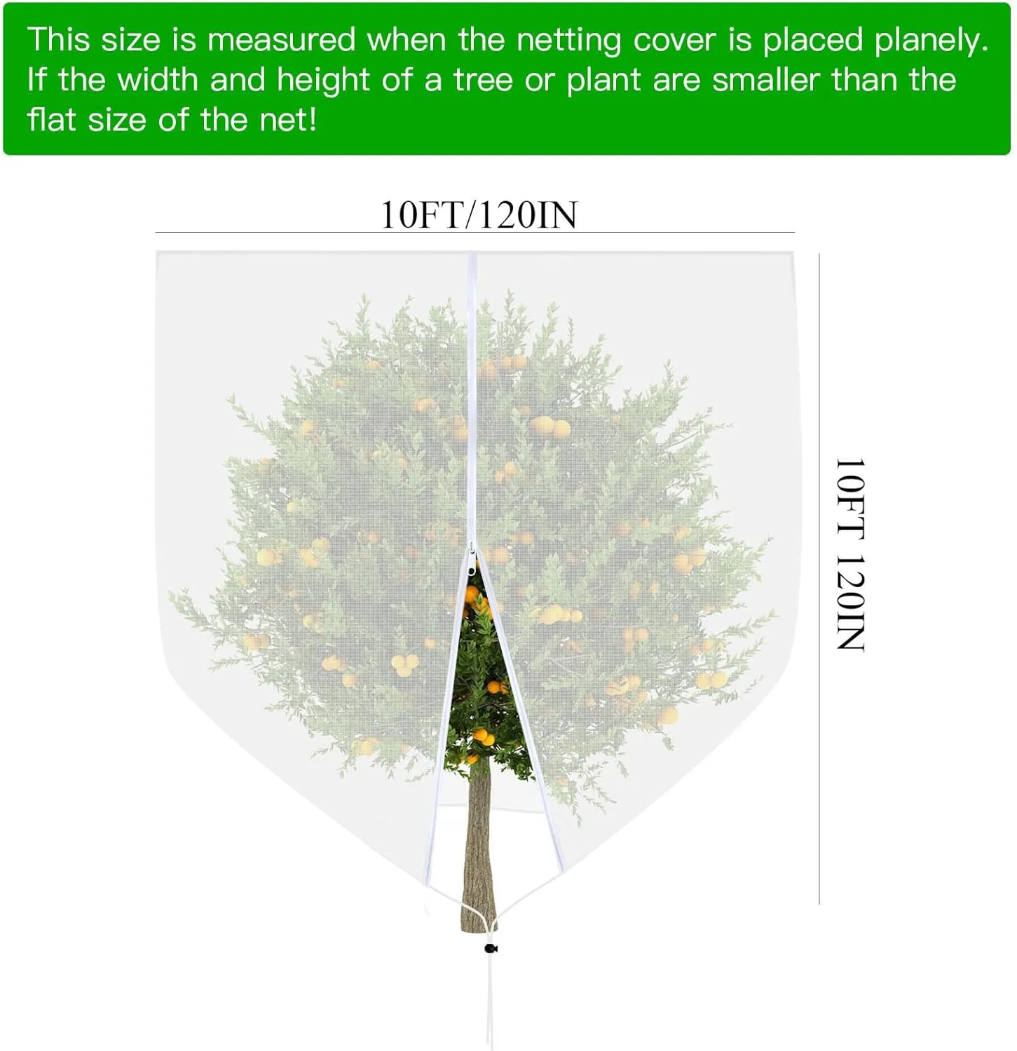 Large Fruit Tree Netting Bags, Cookmaster 10X10FT Garden Netting for Blueberry Bushes with Drawstring, Bird Netting Plant Cover from Deer Squirrel Bug Cicada