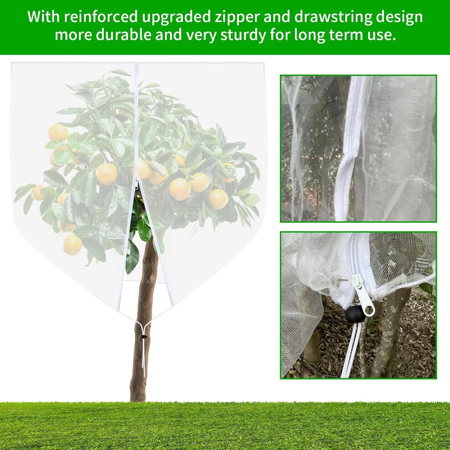 Large Fruit Tree Netting Bags, Cookmaster 10X10FT Garden Netting for Blueberry Bushes with Drawstring, Bird Netting Plant Cover from Deer Squirrel Bug Cicada