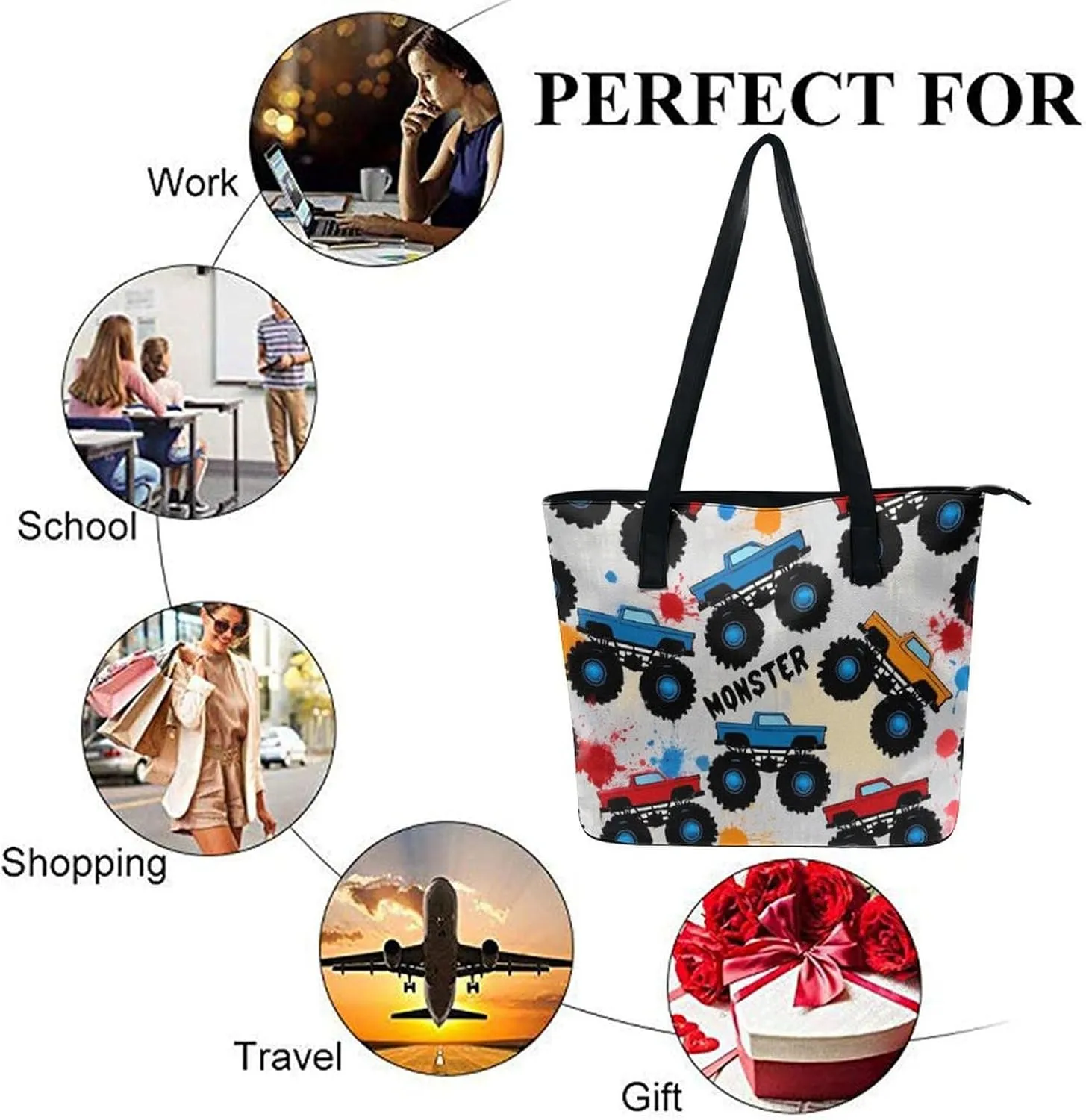 Large Leather Tote Bag Travel Work Daily Essentials Handbag For Women Men