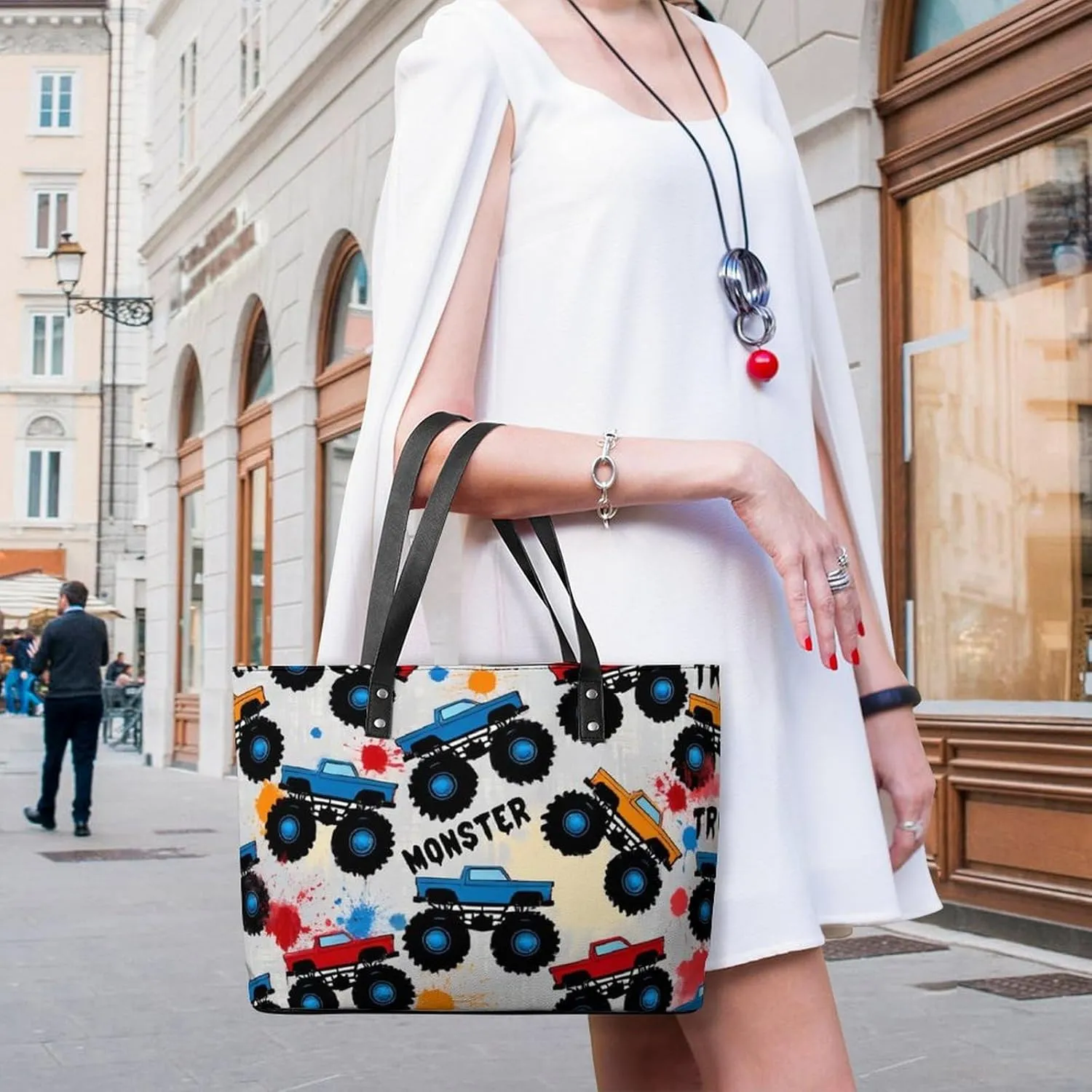 Large Leather Tote Bag Travel Work Daily Essentials Handbag For Women Men