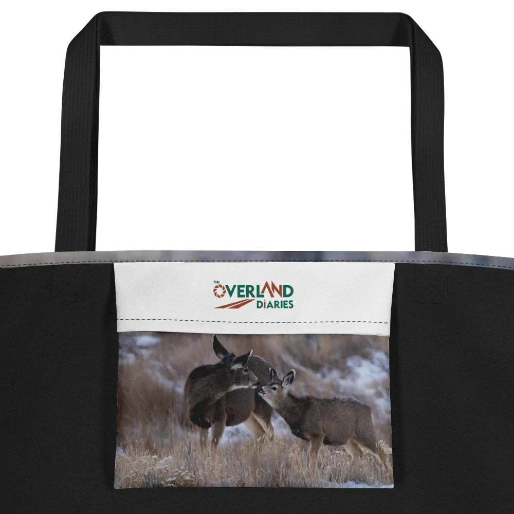 Large Tote Bags Inspired by the Gentle Moments of Wyoming’s Kissing Deer