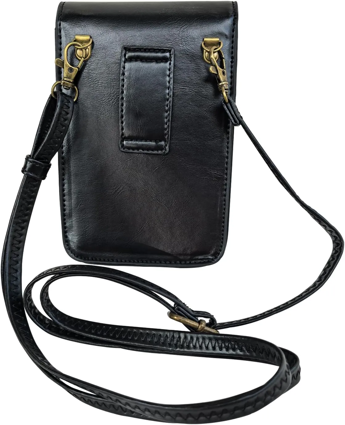 Larswon Belt Pouch, Renaissance Bag Medieval Leather Belt Pouch Ren Faire Accessories Small Crossbody Belt Bag Cell Phone Pouch Renaissance Belt (Black - Gem), Medium, labk1275