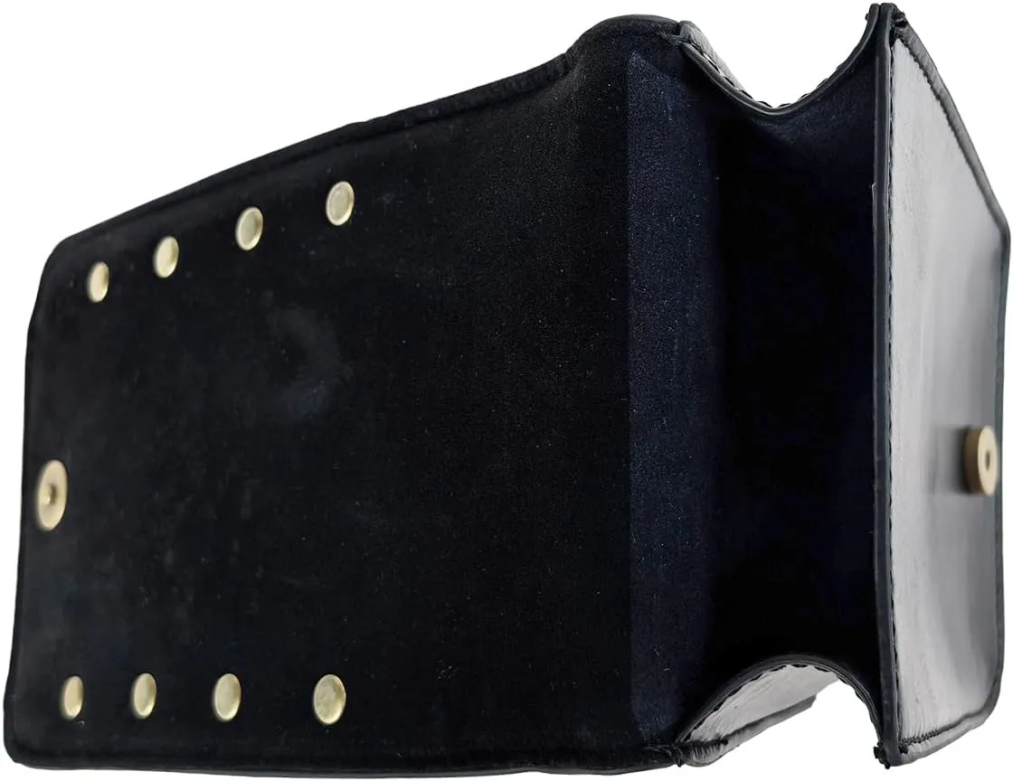Larswon Belt Pouch, Renaissance Bag Medieval Leather Belt Pouch Ren Faire Accessories Small Crossbody Belt Bag Cell Phone Pouch Renaissance Belt (Black - Gem), Medium, labk1275