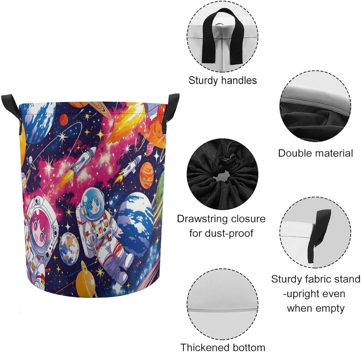 Laundry Hampers, Large Drawstring Laundry Bag, Removable Laundry Bags, Collapsible Storage Bin with Handles for Home Organization, Kids Room, Nursery Art Paint