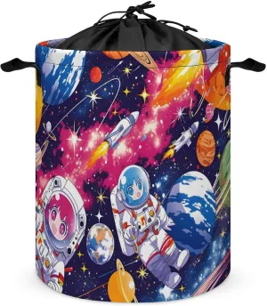 Laundry Hampers, Large Drawstring Laundry Bag, Removable Laundry Bags, Collapsible Storage Bin with Handles for Home Organization, Kids Room, Nursery Art Paint