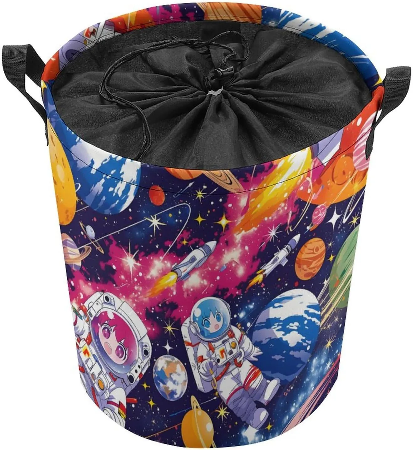 Laundry Hampers, Large Drawstring Laundry Bag, Removable Laundry Bags, Collapsible Storage Bin with Handles for Home Organization, Kids Room, Nursery Art Paint