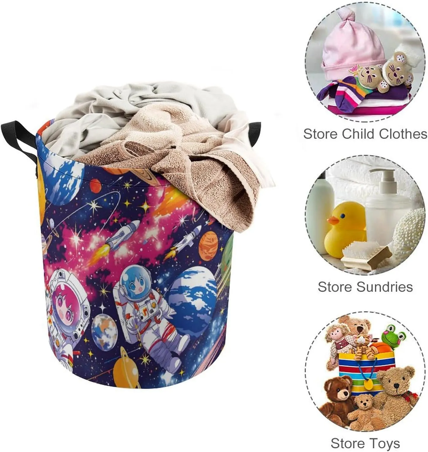 Laundry Hampers, Large Drawstring Laundry Bag, Removable Laundry Bags, Collapsible Storage Bin with Handles for Home Organization, Kids Room, Nursery Art Paint